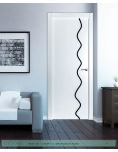 PUERTA LACADA DISEÑO GRUPO C EN BLOCK CIEGA BL MODELO 861 (INCRUSTACION ALTO BRILLO)