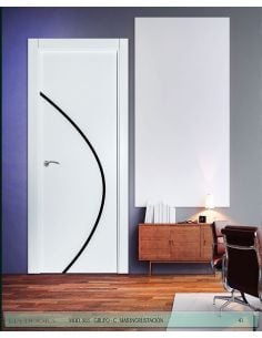 PUERTA LACADA DISEÑO GRUPO C EN BLOCK CIEGA BL MODELO 865 (INCRUSTACION ALTO BRILLO)