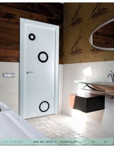 PUERTA LACADA DISEÑO GRUPO C EN BLOCK CIEGA BL MODELO 866 (INCRUSTACION ALTO BRILLO)