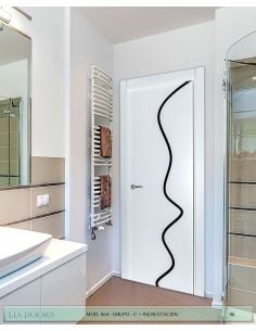 PUERTA LACADA DISEÑO GRUPO C EN BLOCK CIEGA BL MODELO 864 (INCRUSTACION ALTO BRILLO)