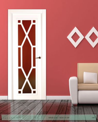 PUERTA LACADA DISEÑO GRUPO D EN BLOCK VIDRIERA PARRILLA 1V BL LIA 1020 1V SP