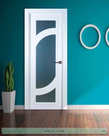 PUERTA LACADA DISEÑO GRUPO B EN BLOCK VIDRIERA PARRILLA 1V BL LIA 8 1V SP