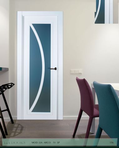 PUERTA LACADA DISEÑO GRUPO B EN BLOCK VIDRIERA PARRILLA 1V BL MODELO ARCO 1V  SP